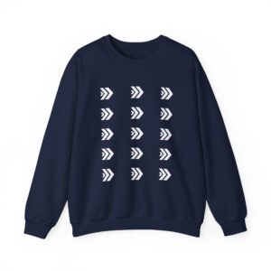 Arrow Pattern Crewneck Sweatshirt — Minimalist Geometric Chevron Design